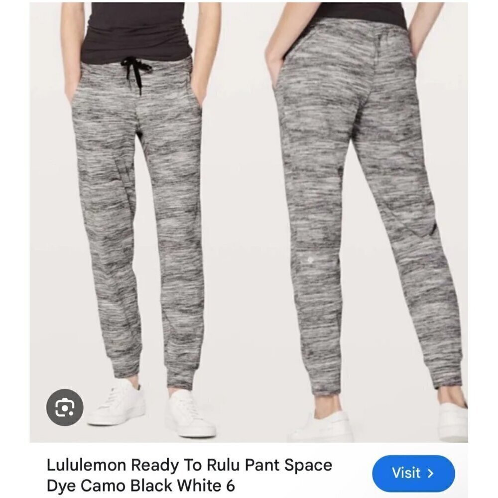 LULULEMON Ready To Rulu Jogger , Space dye camo black, Size 6 B122